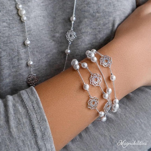 Magnabilities Moroccan and Pearl Silver Necklace - Picture 2 of 5